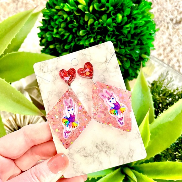 Lisa Frank Ballerina Bunny Earrings - Picture 3 of 5